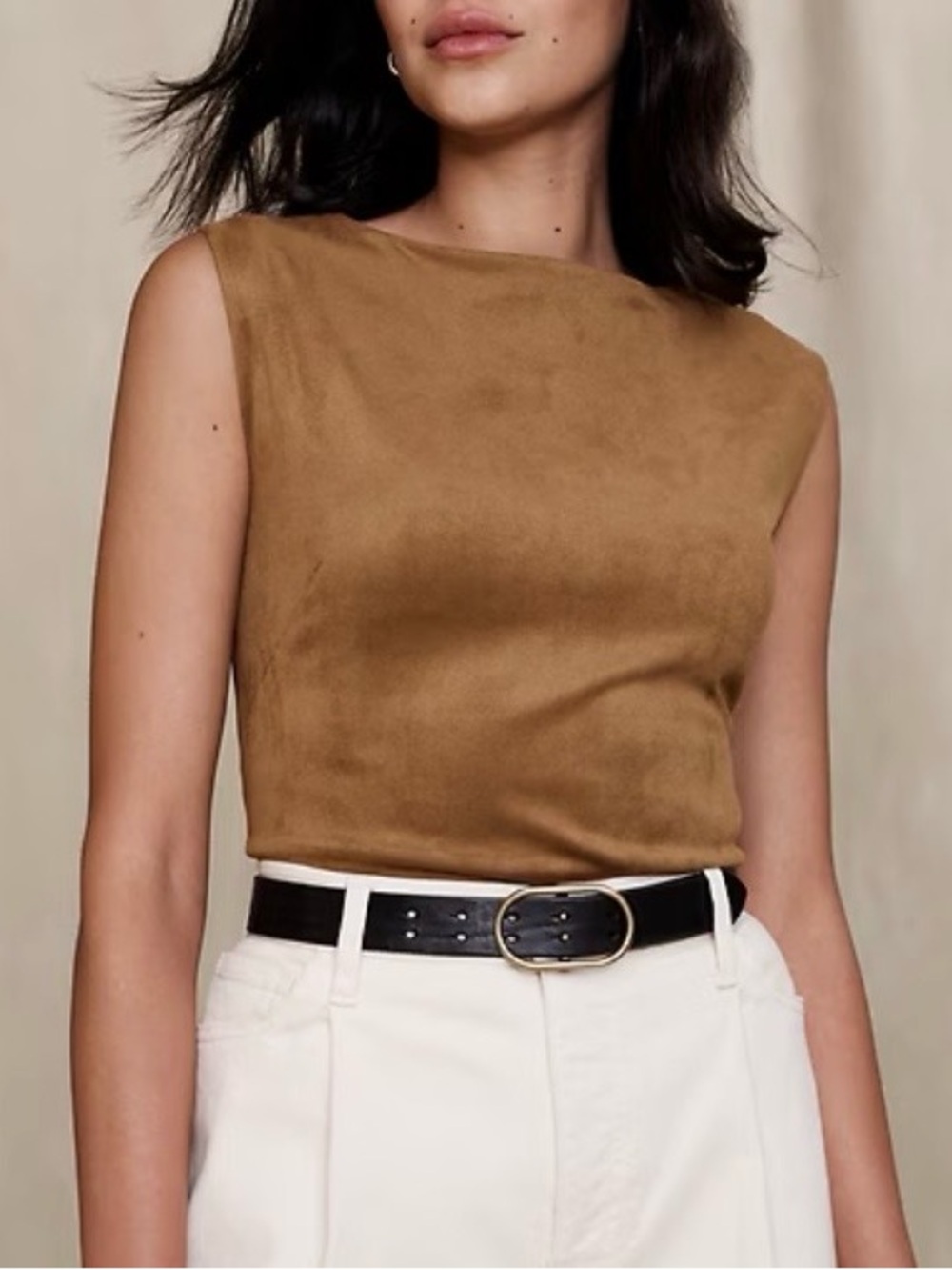 Banana Republic | Brown Vegan / Faux Suede Sleeveless Top | Size XL